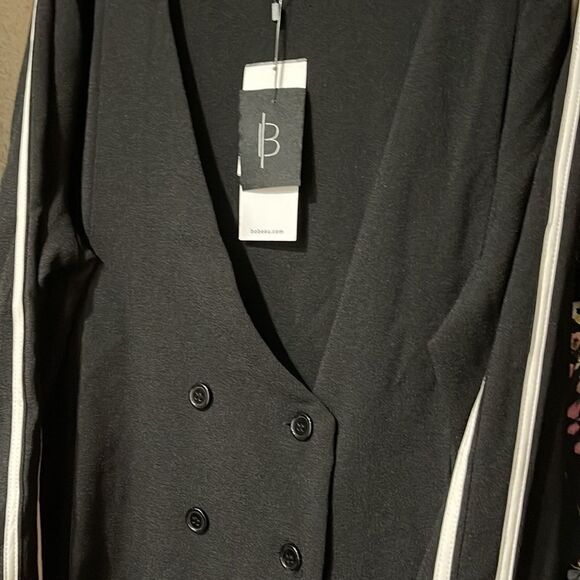 DOUBLE Breasted Cut Blazer XL oversized
Black w White Side Stripe NWT - Picture 6 of 6